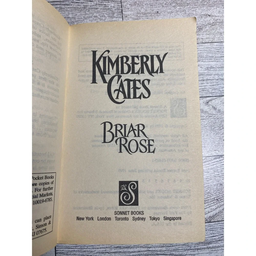 Kimberly Cates Briar Rose Historical Romance Paperback 1999 First Print Stepback